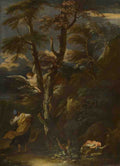 After Salvator Rosa An Angel appears to Hagar and Ishmael in the Desert A4 Photo Print