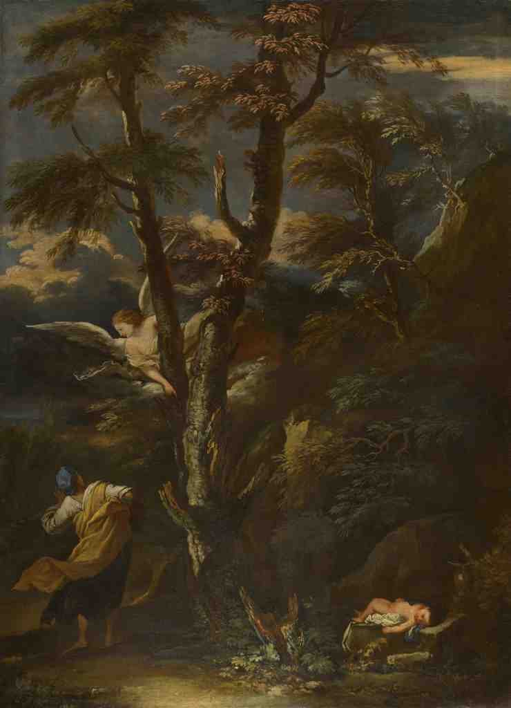 After Salvator Rosa An Angel appears to Hagar and Ishmael in the Desert A4 Photo Print