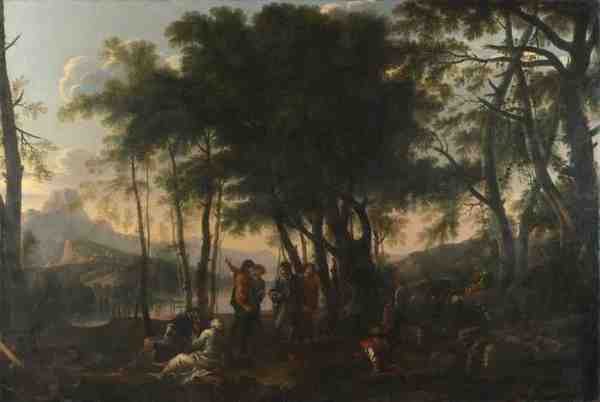 After Salvator Rosa The Philosophers' Wood A4 Photo Print