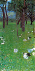 After The Rain Garden With Chickens In Saint Agatha Klimt A4 Photo Print