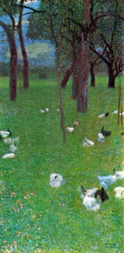 After The Rain Garden With Chickens In Saint Agatha Klimt A4 Photo Print