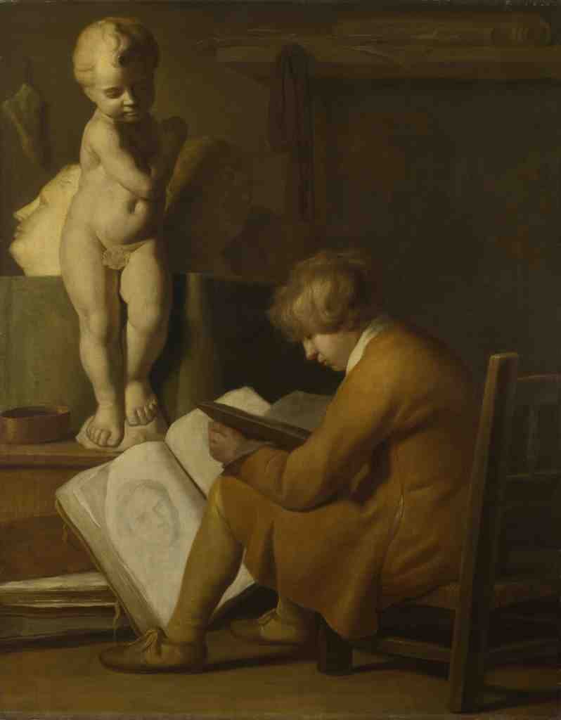 After Wallerant Vaillant A Boy seated Drawing A4 Photo Print