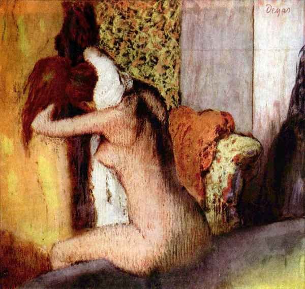 After bathing 2 by Degas A4 Photo Print