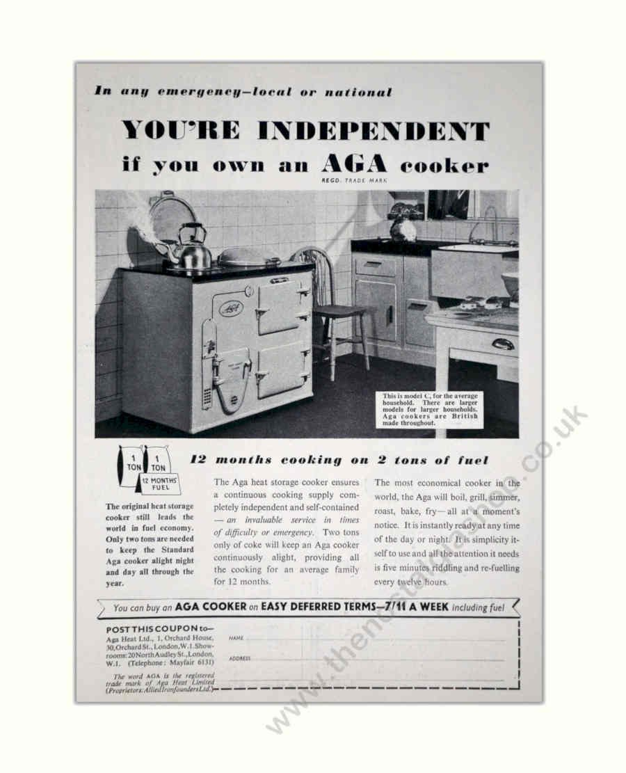 Aga Cooker 1940s Vintage Retro Advert Poster A4 Photo Print