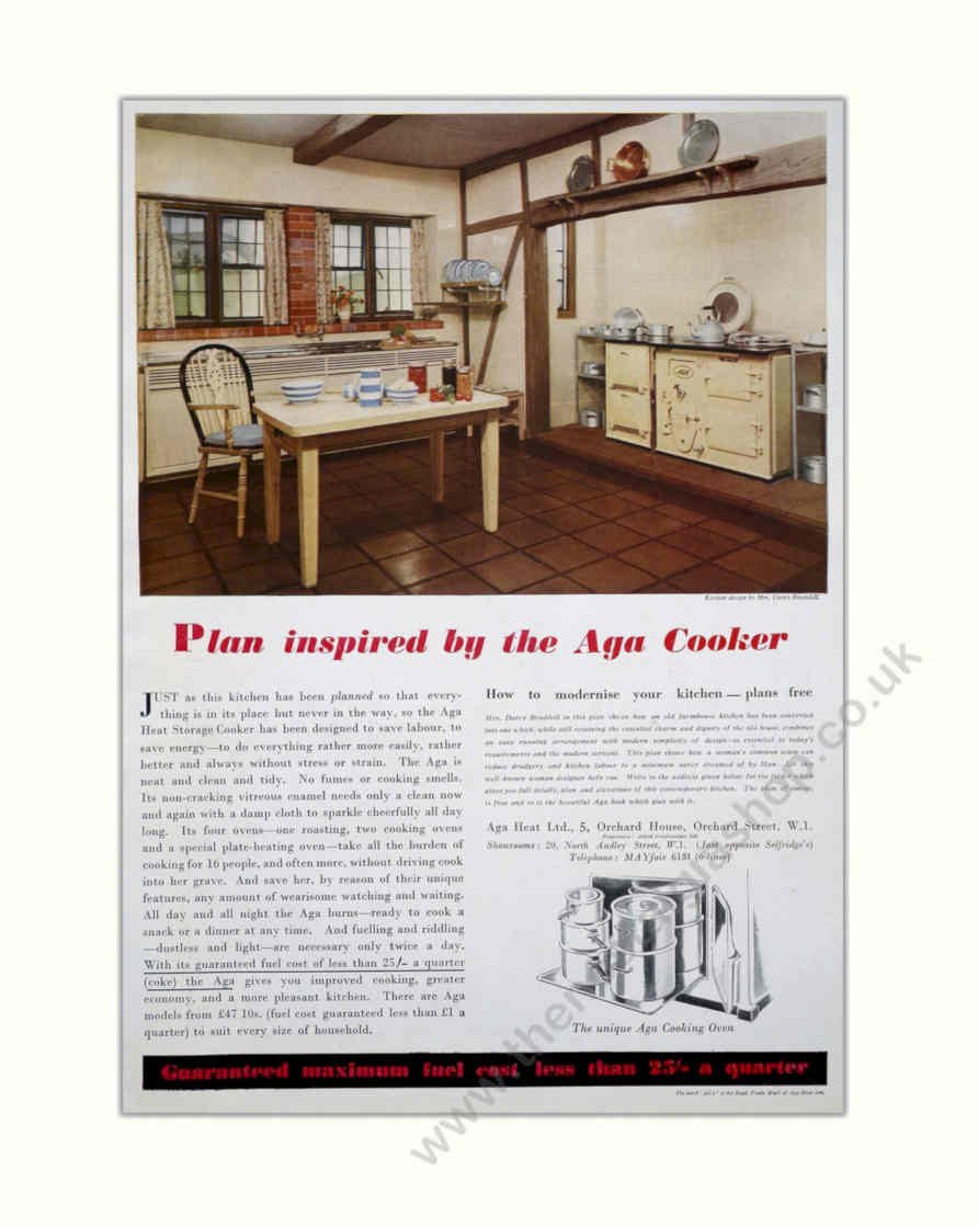 Aga Cooker Kitchen 1 Vintage Retro Advert Poster A4 Photo Print
