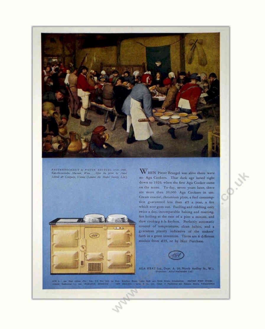 Aga Cooker Kitchen Vintage Retro Advert Poster A4 Photo Print