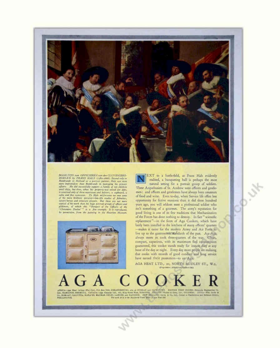 Aga Cooker Soldier Vintage Retro Advert Poster A4 Photo Print