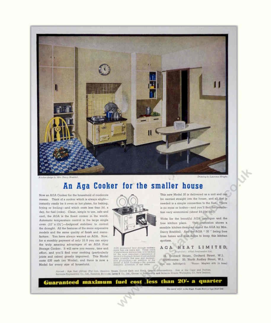 Aga Cooker Table Vintage Retro Advert Poster A4 Photo Print