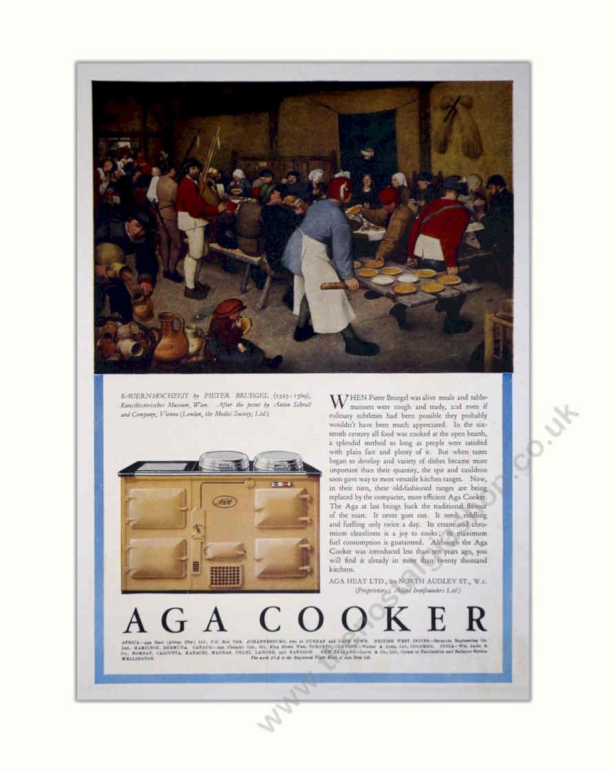 Aga Cooker Vintage Vintage Retro Advert Poster A4 Photo Print