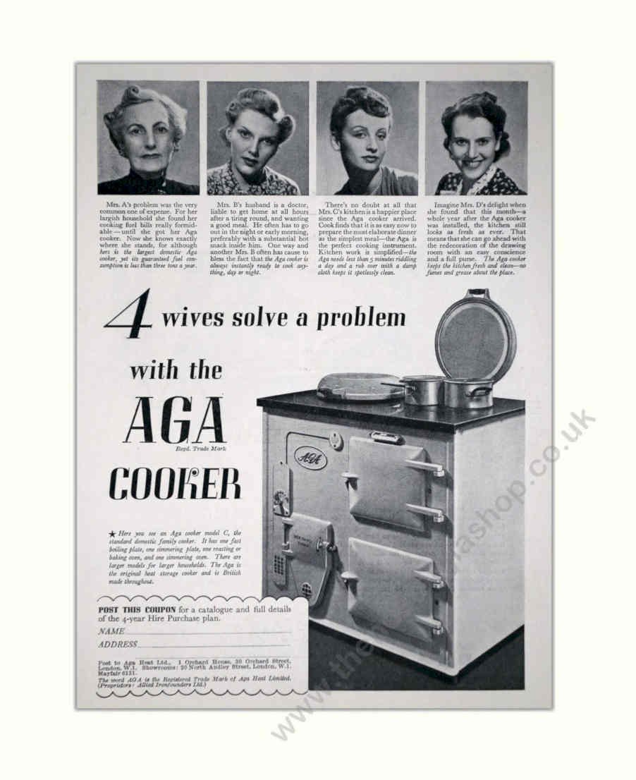 Aga Cooper Wives Vintage Retro Advert Poster A4 Photo Print