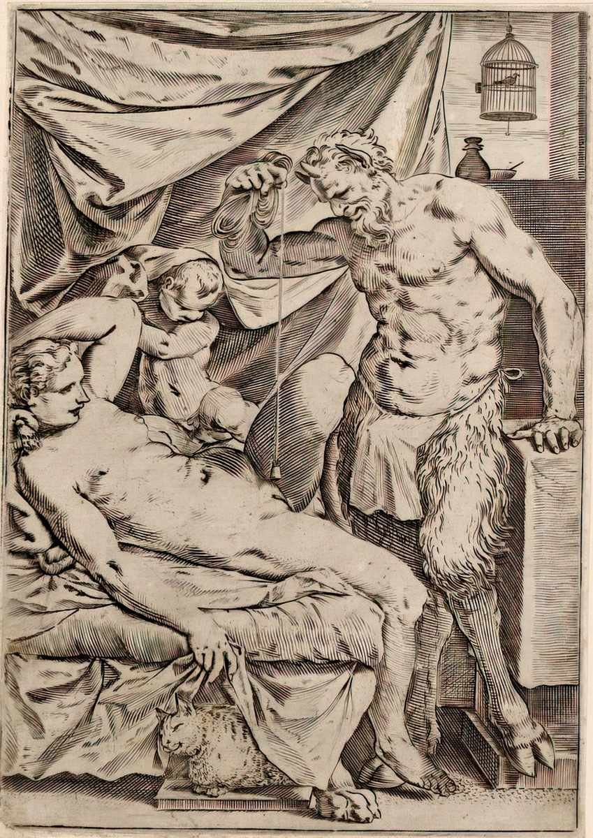 Agostino Carracci photo satyr mason sketch A4 Photo Print