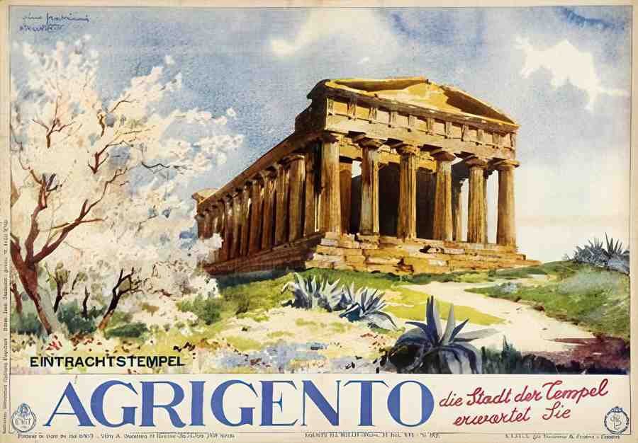 Agrigento Vintage Advert A4 Photo Print