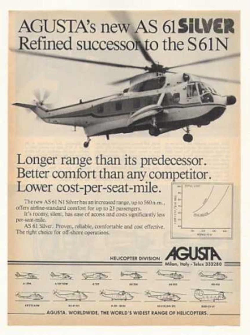 Agusta 61 Silver Vintage Retro Advert Ads A4 Photo Print