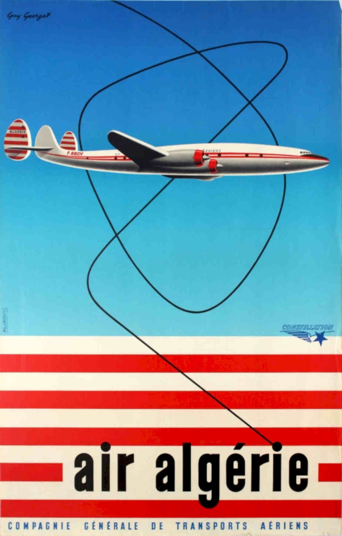 Air Algerie Constellation 2 Vintage Retro Advert Poster A4 Photo Print