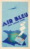 Air Bleu Poste Vintage Retro Advert Poster A4 Photo Print