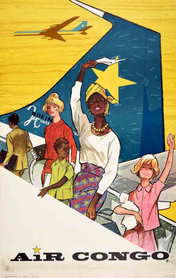 Air Congo Jet Vintage Retro Advert Poster A4 Photo Print