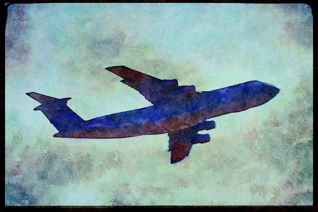 Air Force 396006 Lockheed C 5 A4 Limited Edition Watercolour Print