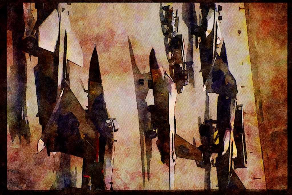 Air Force 396016 Tactical Fighter Squadron On The Flight Line A4 Limited Edition Watercolour Print