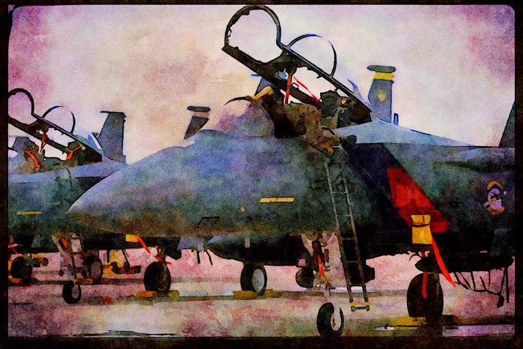Air Force 396043 F 15E Strike Eagle A4 Limited Edition Watercolour Print