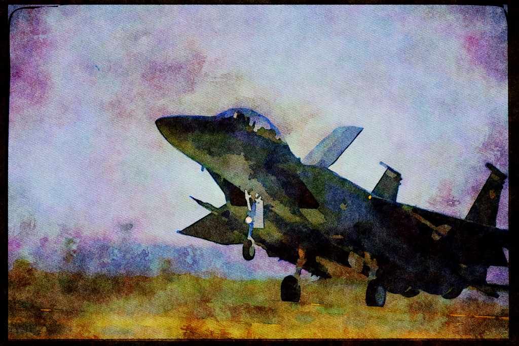 Air Force 396045 F 15E Strike Eagle A4 Limited Edition Watercolour Print