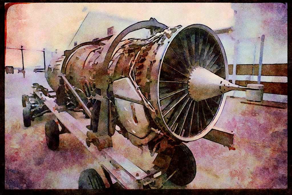 Air Force 396055 Turbo Fan Engines A4 Limited Edition Watercolour Print