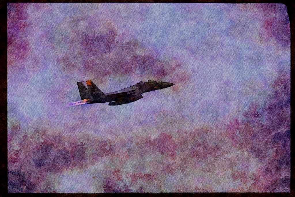 Air Force 396064 Taking Off With Afterburners A4 Limited Edition Watercolour Print