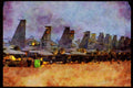 Air Force 396067 On The Ramp, Pre flight And Weapons Loading A4 Limited Edition Watercolour Print