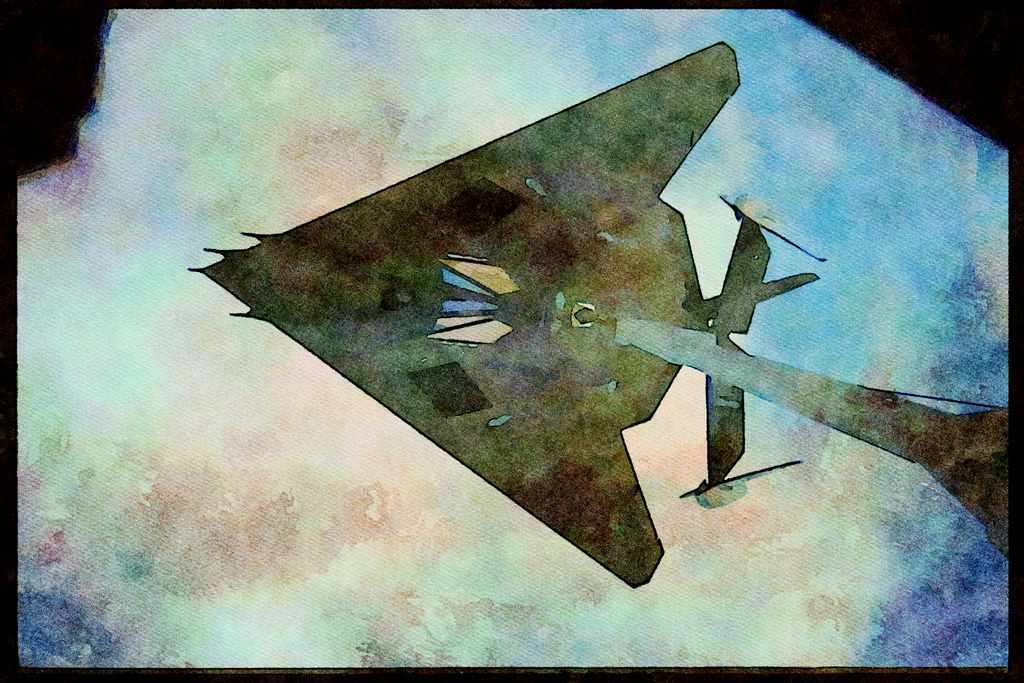 Air Force 396094 F 117A Stealth Fighter A4 Limited Edition Watercolour Print