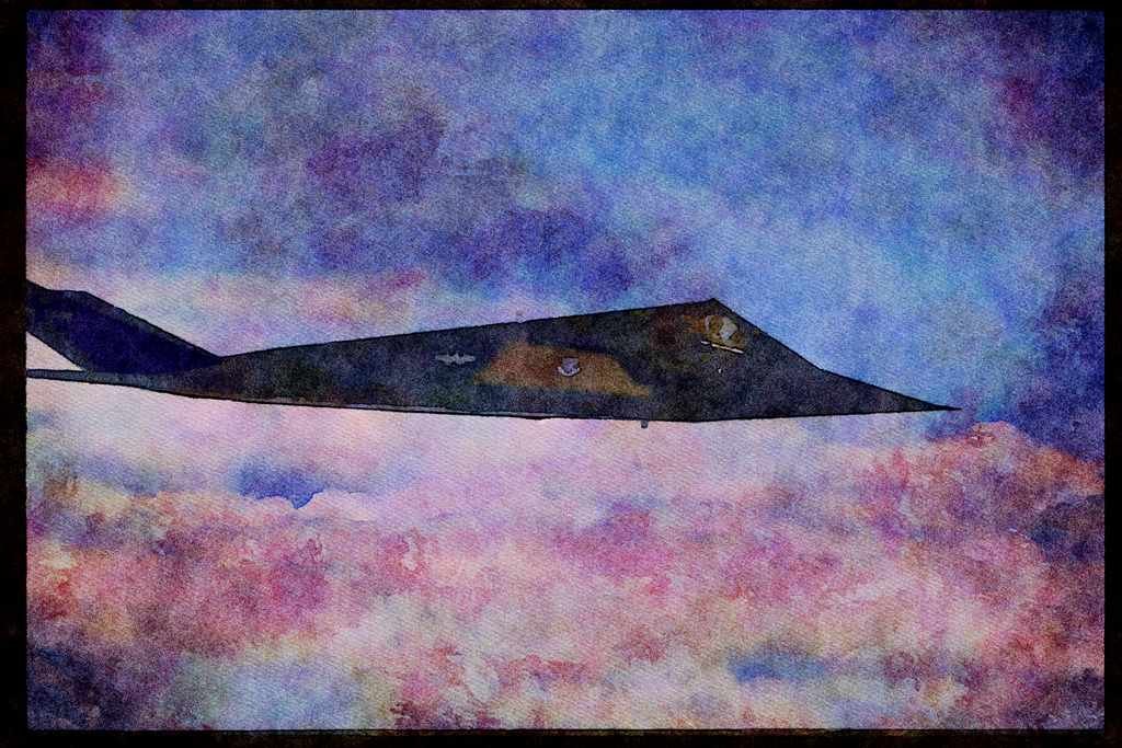 Air Force 396099 F 117A Stealth Fighter A4 Limited Edition Watercolour Print