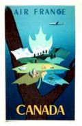 Air France Canada Vintage Retro Advert Poster A4 Photo Print