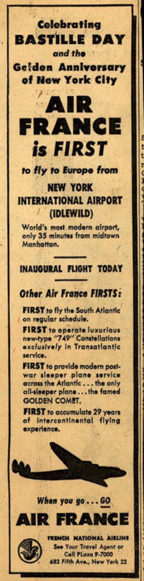 Air France Constellation Vintage Retro Advert Ads A4 Photo Print