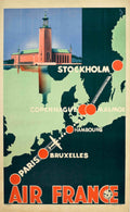Air France Europe Vintage Retro Advert Poster A4 Photo Print