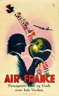 Air France Globe 5 Vintage Retro Advert Poster A4 Photo Print