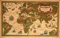Air France Map 11 Vintage Retro Advert Poster A4 Photo Print