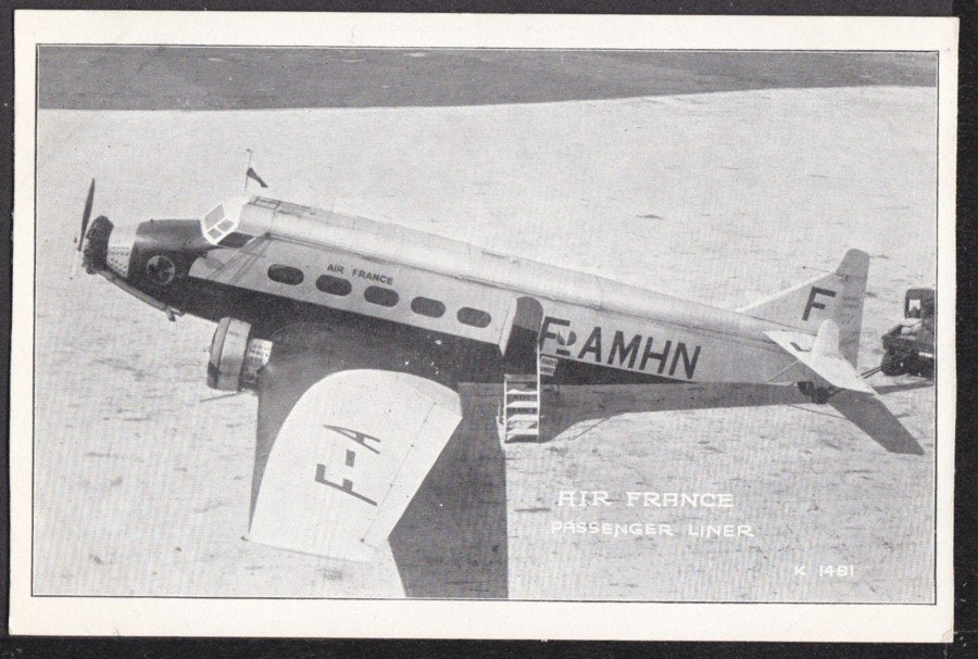 Air France Passenger Liner Plane On Runway Vintage A4 Photo Print