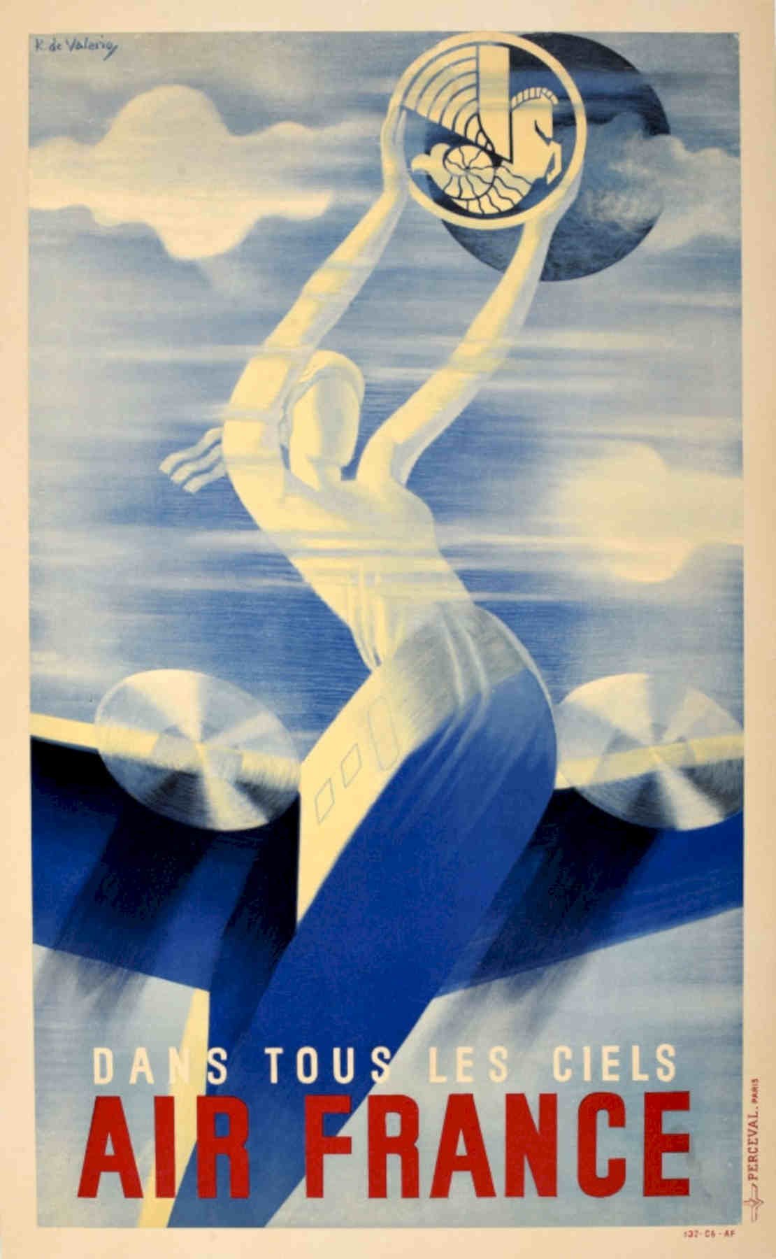 Air France Poster Vintage Retro Advert Poster A4 Photo Print