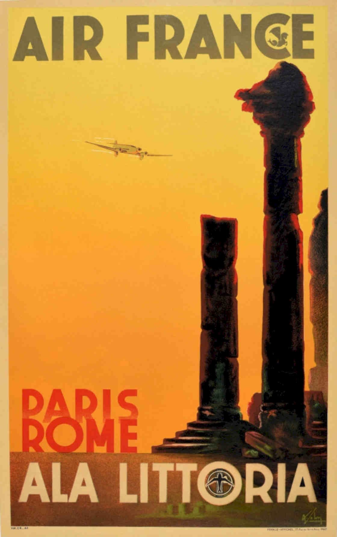 Air France Roman Vintage Retro Advert Poster A4 Photo Print