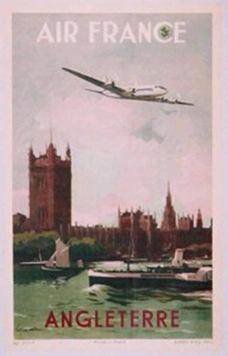 Air France Tower Vintage Retro Advert Poster A4 Photo Print