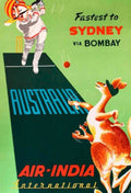 Air India Cricket Vintage Retro Advert Poster A4 Photo Print
