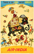 Air India Elephant Vintage Retro Advert Poster A4 Photo Print