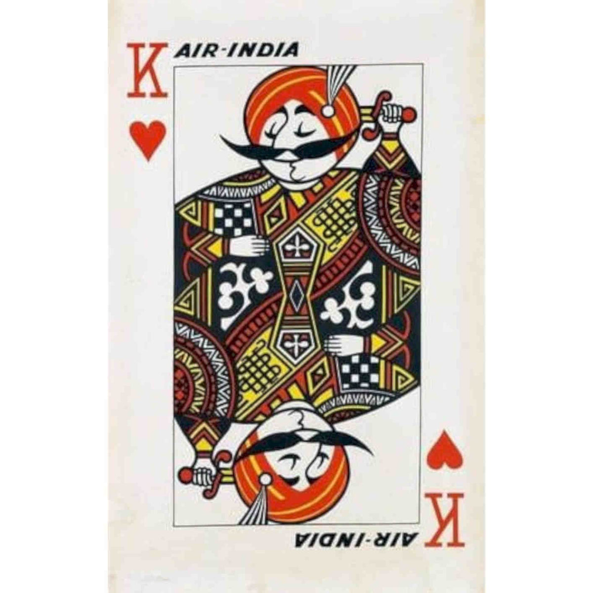 Air India King Of Hearts Airline Visu Vintage Retro Advert Poster A4 Photo Prin