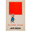 Air India Moscow Airline Rk Vintage Retro Advert Poster A4 Photo Print