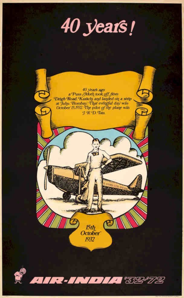 Air India Pushover Vintage Retro Advert Poster A4 Photo Print