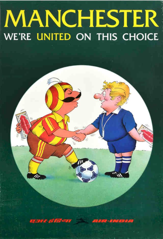 Air India Soccer Vintage Retro Advert Poster A4 Photo Print