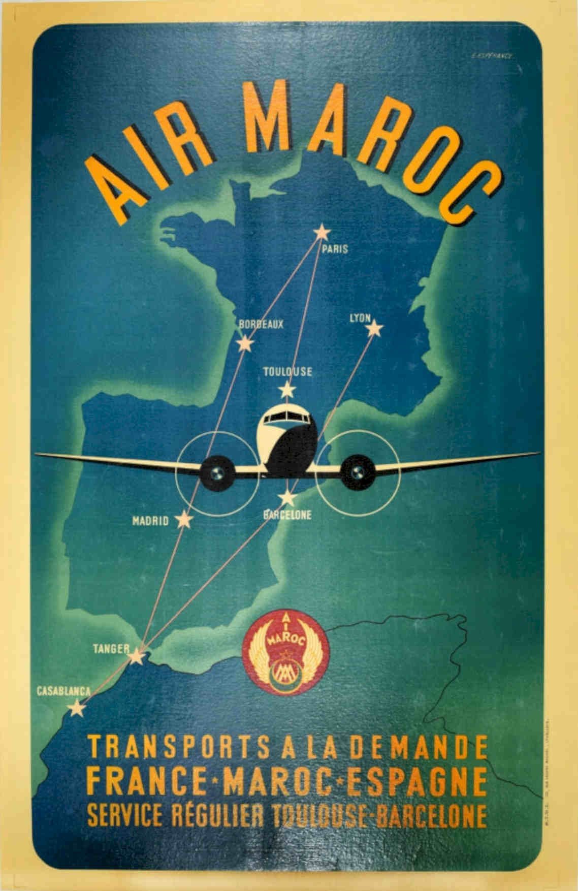 Air Maroc Europe Vintage Retro Advert Poster A4 Photo Print