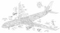 Airbus A330 cutaway A4 Photo Print
