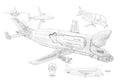 Airbus Beluga cutaway A4 Photo Print