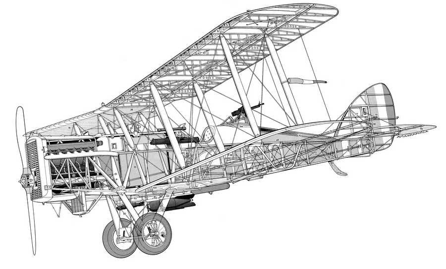 Airco DH9a cutaway A4 Photo Print