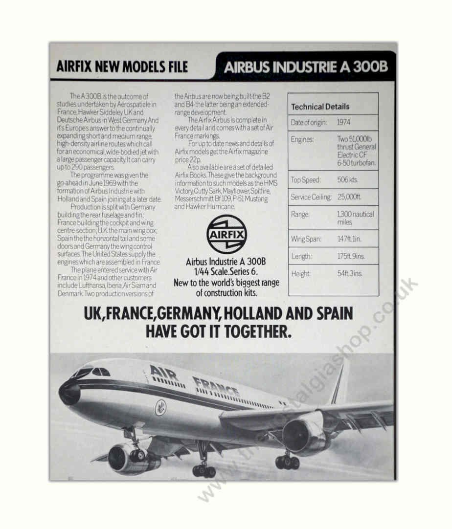 Airfix A300 Models Vintage Retro Advert Poster A4 Photo Print
