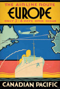 Airline Route Europe Vintage Retro Advert Poster A4 Photo Print